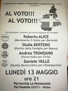 volantino incontro elezioni regionali 2019